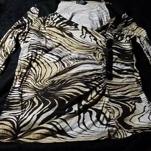Plus Size Animal Print Sinched Blouse
